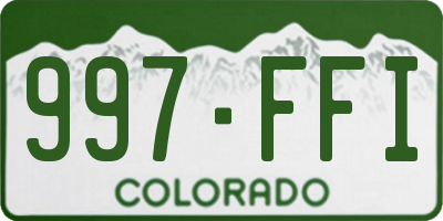 CO license plate 997FFI