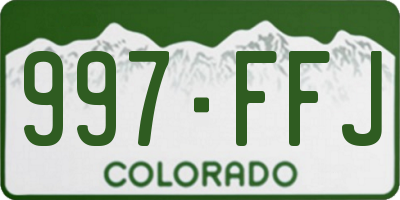 CO license plate 997FFJ
