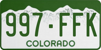 CO license plate 997FFK