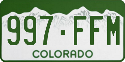 CO license plate 997FFM