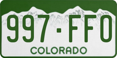 CO license plate 997FFO