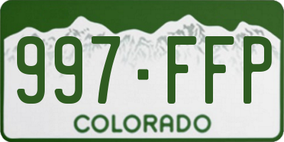 CO license plate 997FFP