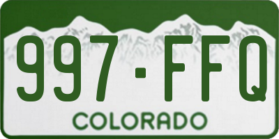 CO license plate 997FFQ