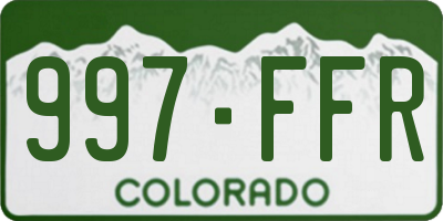CO license plate 997FFR