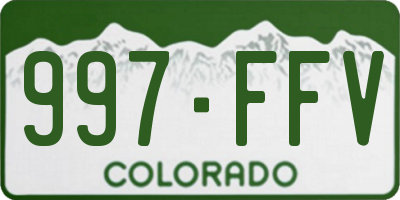 CO license plate 997FFV