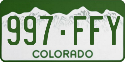 CO license plate 997FFY