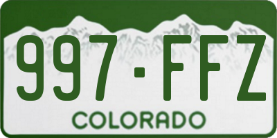 CO license plate 997FFZ