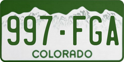 CO license plate 997FGA