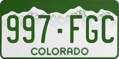 CO license plate 997FGC