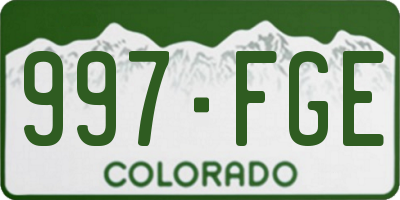 CO license plate 997FGE