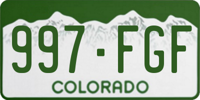 CO license plate 997FGF