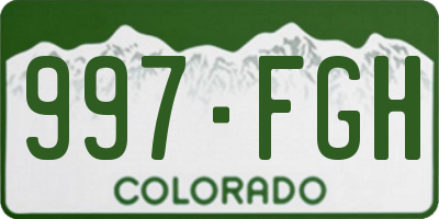 CO license plate 997FGH