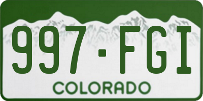 CO license plate 997FGI