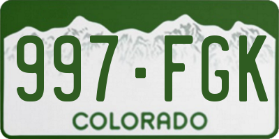 CO license plate 997FGK