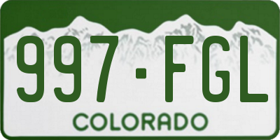 CO license plate 997FGL