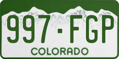 CO license plate 997FGP