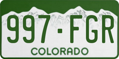 CO license plate 997FGR