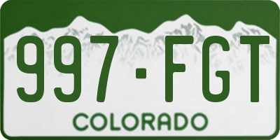 CO license plate 997FGT