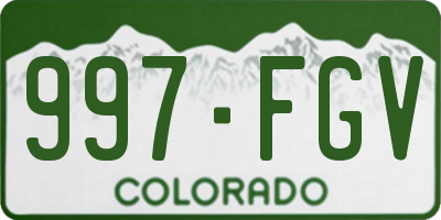 CO license plate 997FGV