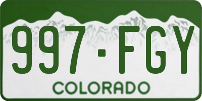 CO license plate 997FGY