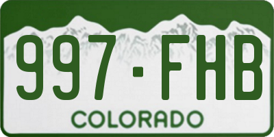 CO license plate 997FHB