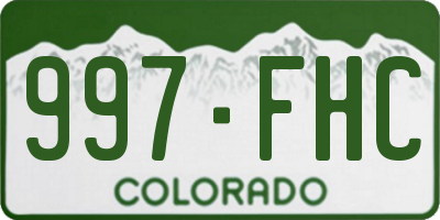 CO license plate 997FHC