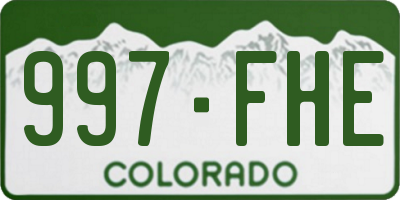 CO license plate 997FHE