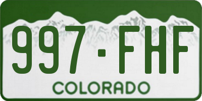 CO license plate 997FHF