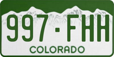 CO license plate 997FHH