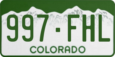 CO license plate 997FHL