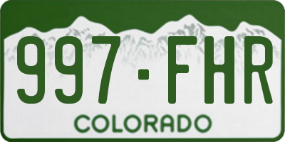 CO license plate 997FHR