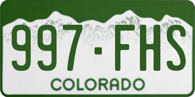 CO license plate 997FHS
