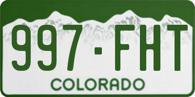 CO license plate 997FHT