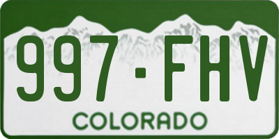 CO license plate 997FHV