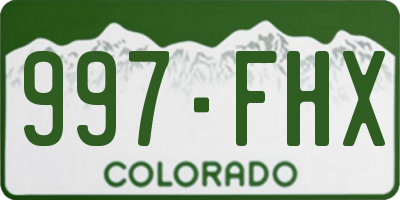 CO license plate 997FHX