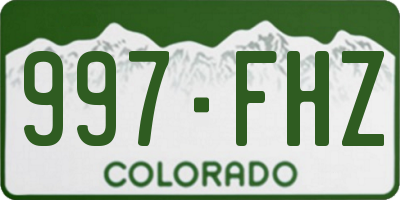 CO license plate 997FHZ