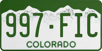CO license plate 997FIC