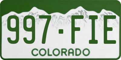 CO license plate 997FIE