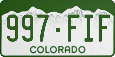 CO license plate 997FIF