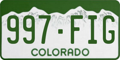 CO license plate 997FIG