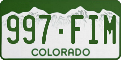 CO license plate 997FIM