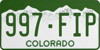 CO license plate 997FIP