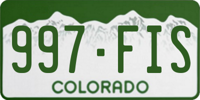 CO license plate 997FIS