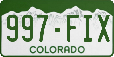 CO license plate 997FIX
