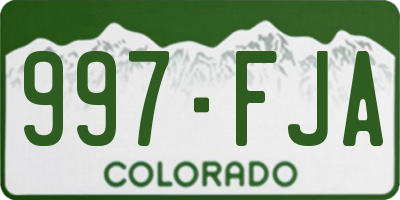 CO license plate 997FJA