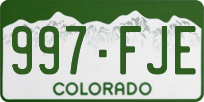 CO license plate 997FJE