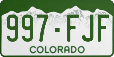 CO license plate 997FJF