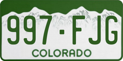 CO license plate 997FJG
