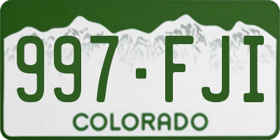 CO license plate 997FJI