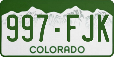 CO license plate 997FJK